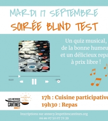 Soirée : cuisine participative et blind test